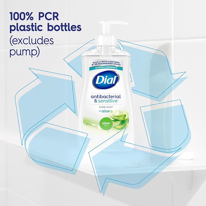 Dial Antibacterial Defense Liquid Hand Soap + Aloe, Aloe Scent, 52 Fl Oz Hand Soap Refill (Pack of 3), Dermatologist-Tested, Gentle Formula