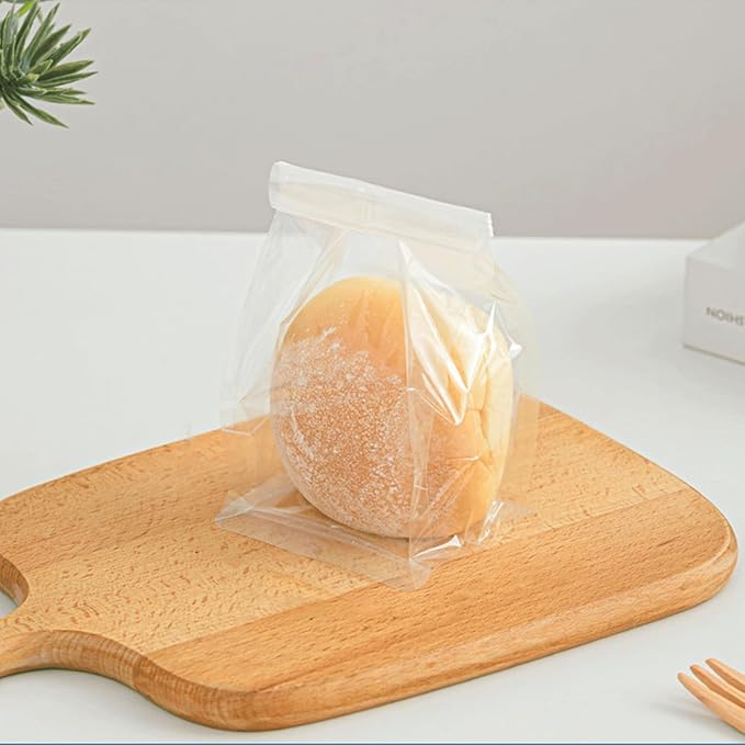 50 Pcs 3.7 Inch Snack Bags with Tin Tie, Mini Size Clear Plastic Bags, Storage Candy Packing Bag for Snack shop, Homemade Cookie