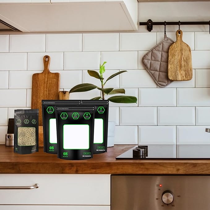 10 pack 1/2 LB Storage Terp Bags 58%-62% RH 2-Way Humidity Control Bags,Reusable Heat Sealable Bags for Curing & Food Storage, 8 Ounce Humidity bags (8oz, 1/2 lb).