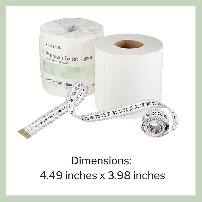 McKesson Premium Toilet Paper, 2-Ply, 1 Roll, 80 Packs, 80 Total