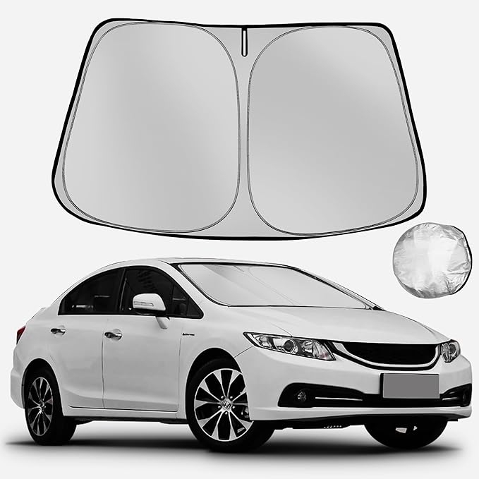 Windshield Sun Shade for 2012-2015 Honda Civic Foldable Sun Sunshade for Car Front Window Blocks UV Rays and Heat Automotive Interior Protector Custom Fit Accessories