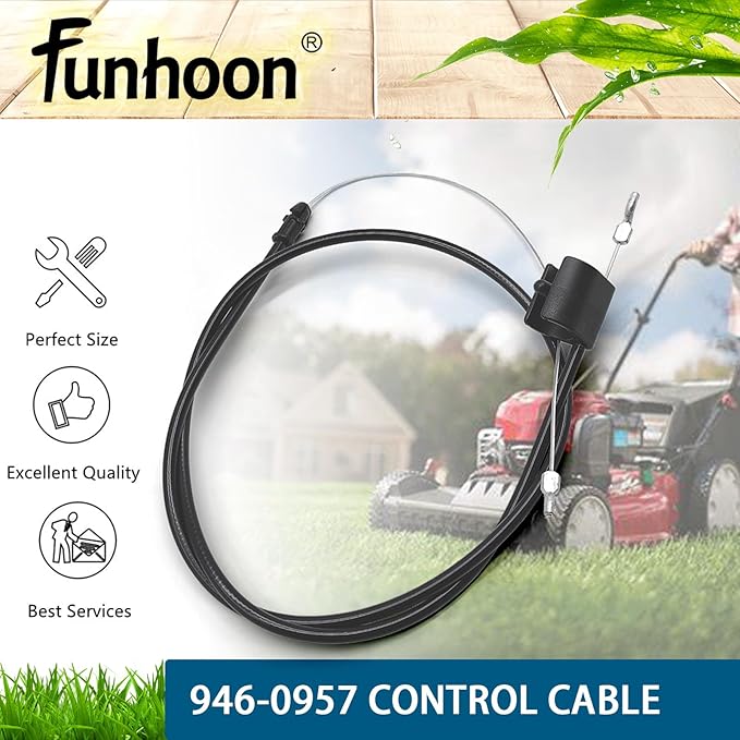 946-0957 Engine Zone Control Cable for Troy-Bilt MTD Yard Man Yard Machines Push Walk-Behind Mowers Lawn Mower Throttle Cable Replacement Troy Bilt Lawn Mower Throttle Cable 746-0957