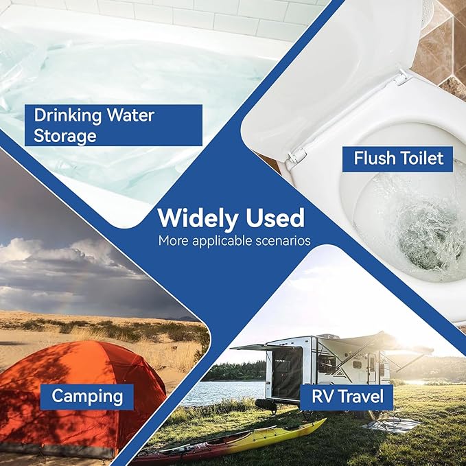 Emergency Drinking Water Storage 45 Gallon, Food-Grade Bathtub Bladder, BPA-Free, Ideal for Emergency Water Bank, Camping, RV Traveling, Hurricane, Storm & Disaster Preparedness Supplies