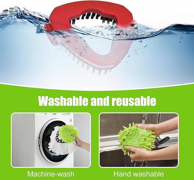 Spin Mop Replacement Head Base Scrub Brush Handle, 4-Section 30-to-58 inch Mop Replacement Stick Compatible with Ocedar Handle for Easy Wring Mops Refills 7 Pack