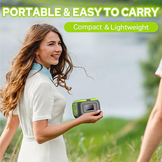 Portable Power Station with Foldable Solar Charger, 110V Solar Power Bank with AC Outlet, Camping Battery Bank with USB C for Outdoor Smart Device RV Travel Hiking Fishing Power Outage Backup