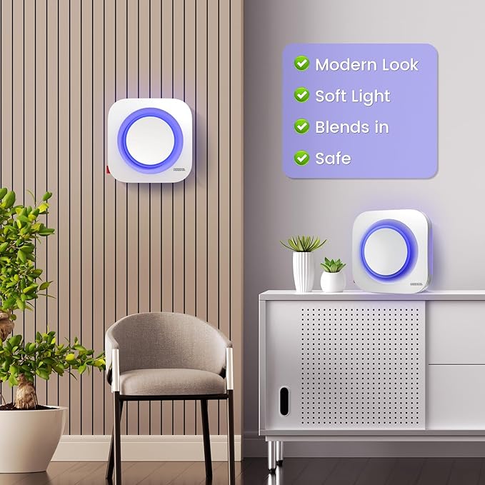 Bug Zapper Indoor–2025 Updated Mosquito Killer with Dual Wavelengths & Strong Suction Trap, 2800V High-Voltage Electric Fly Zapper for Home/Office/Backyard/Camping(USB & Adapter Included)
