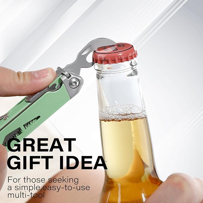 RBLACK Longeron21 Multi tool, 21-in-1 Multitool Pliers with Safety Locking and Spring-Action Scissors, Heavy-duty Stainless Steel Multi-tool Set for Work, Home, Garden, DIY & Auto, Mint Green
