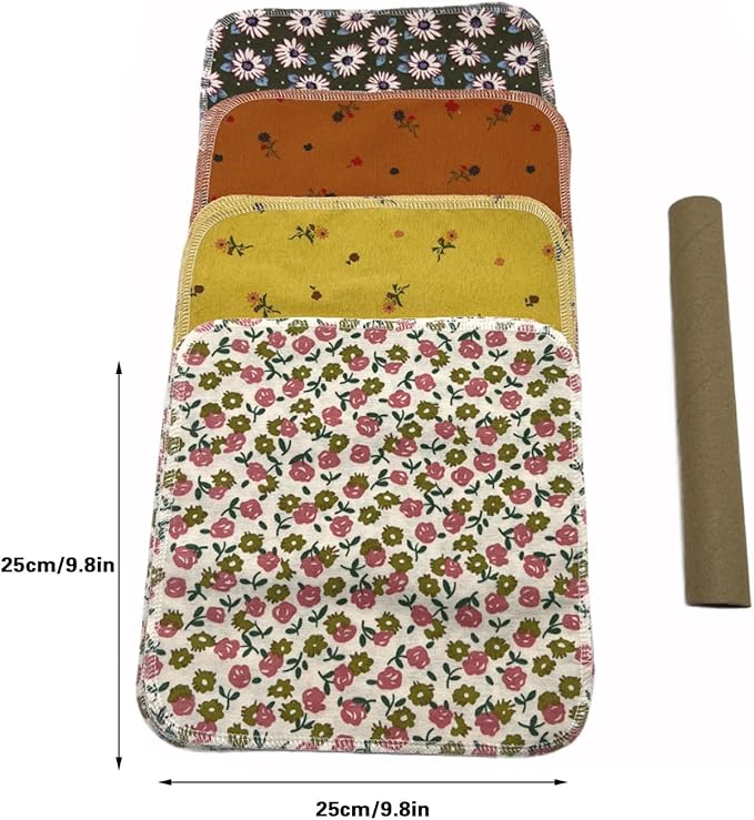 Reusable Paper Towel Rolls 20 Pack,Washable Napkin Cloth Value Set of 4 Colors 20 Pack of Paperless Towel-100% Cotton, Super Soft, Absorbent Made to Last (Rose)