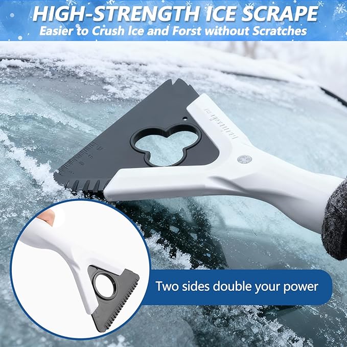 Snow Brush and Ice Scraper for Car, Extendable 39"-48" Telescopic Snow Broom with Detachable Ice Scraper Shovel, 180° Rotatable Head for Car Windshield, SUV, Truck Winter Snow Removal Kit