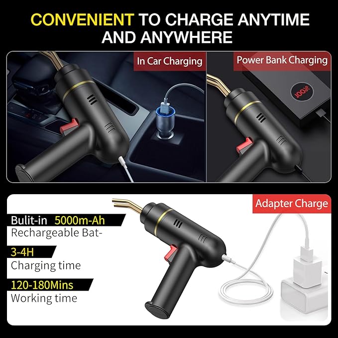200W Cordless Plastic Welder, Plastic Welding Kit with 1200PCS Hot Stapler, USB Rechargeable Plastic Welder Gun with 5000mAh Battery, Plastic Weld Bumper Repair Kit for Most Plastic Repair
