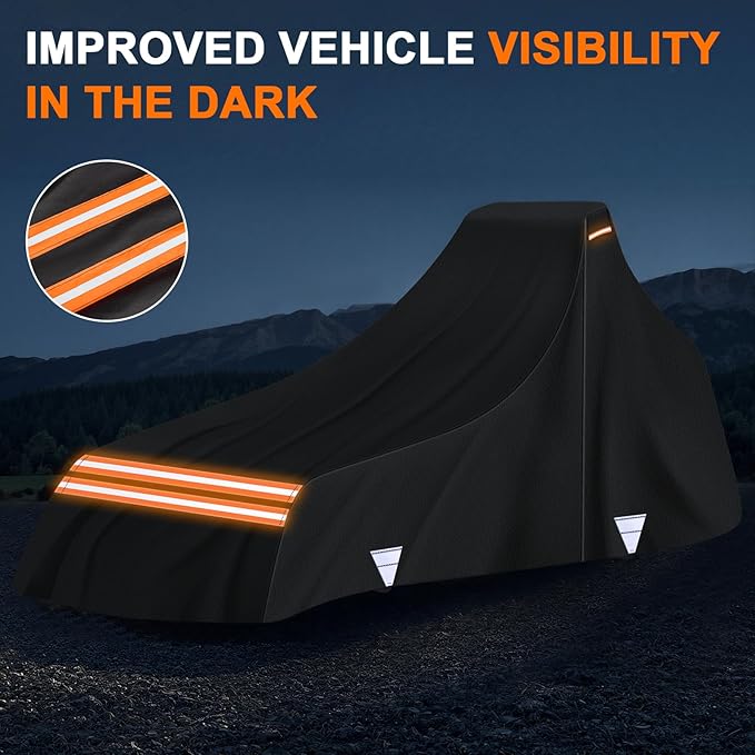 Heavy-Duty All-Weather Protection Tractors Cover, 420D Waterproof Tractor Cover for Front Loaders & Backhoes, Compatible with John Deere, Kubota, Mahindra, 189" L x 76" W x 86" H