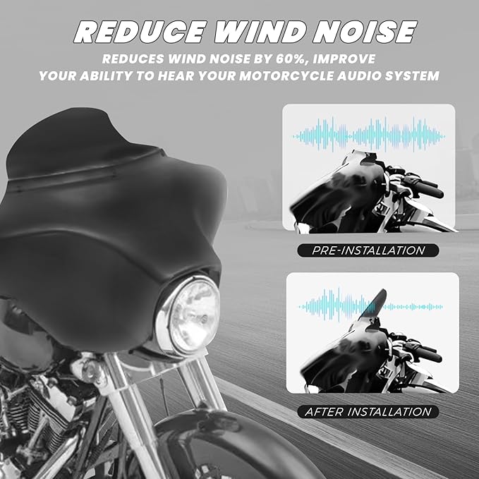 6" Windshield Windscreen Compatible for Harley Touring Electra Street Glide FLHX FLHT 1996-2013 (Black, 6")