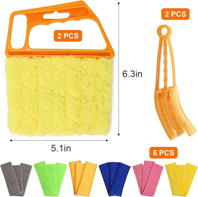 10Pcs Window Blind Cleaner Duster Set, Washable Dusting Cleaner Air Vent Cleaning Tool