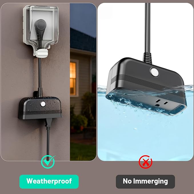 WiFi Power Failure Alarm Outdoor, Power Outlet Alarm with SmartLife App Alert for Indoor & Outdoor, 110dB Power Outage Detector for Freezer, Sump Pump, Auto Drip Irrigation, Greenhouse, Pond Pump