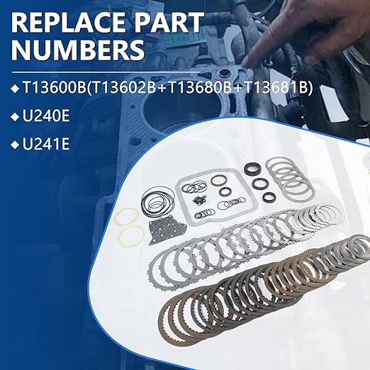 U240E U241E Auto Transmission Master Rebuild Kit with Clutch Discs Gasket Transmission Rebuild Kit Fits for 2000-2004 Avalon 3.0L, Fits for 2010-2014 Camry 2.5L, Replace OE T13600B U240E U241E