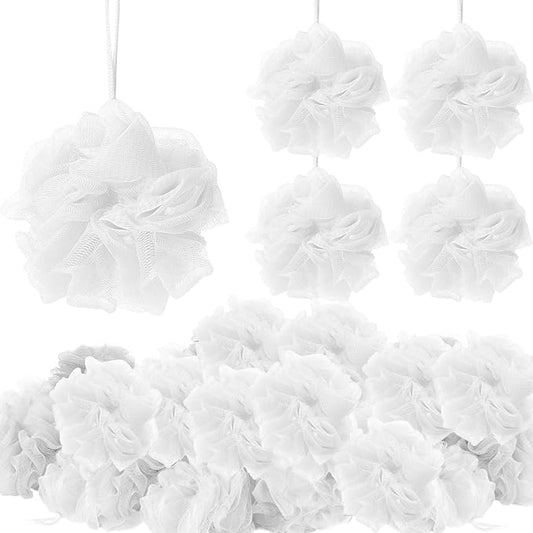 Chengu 80 Pcs Loofah Bulk Sponge Bath Sponges for Shower Bath, Travel, Baby, Women, Men, 20g (White)