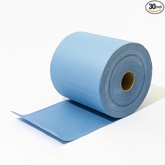 Industrial Strength Power Clean Heavy Duty Wipes - Absorbent, Durable, and Reusable Cloths for Tough Dirt, Oil, and Grime in Manufacturing and Workshops - 475 Sheets, Blue Shop Towels-Jumbo Roll