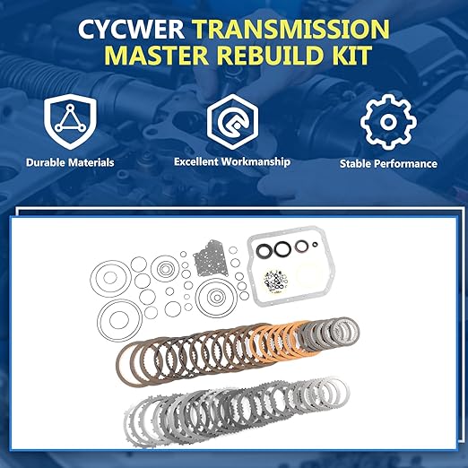 U240E U241E Auto Transmission Master Rebuild Kit with Clutch Discs Gasket Transmission Rebuild Kit Fits for 2000-2004 Avalon 3.0L, Fits for 2010-2014 Camry 2.5L, Replace OE T13600B U240E U241E