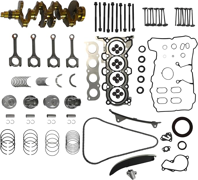G4NC 2.0 Engine Rebuild Overhaul Kit w/Crankshaft Timing Chain Kit Head Gasket Set & Pistons Fit For Kia Sportage Hyundai Sonata Santa Fe Sport 2.0L 2013-2022