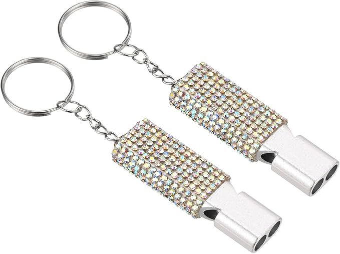 PATIKIL Emergency Whistle with Keychain, Bling Safety Survival Whistles Rescue Signaling Loud for Outdoor Camping Hiking Boating Hunting Fishing