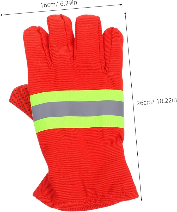 2 Pairs Heat Resistant Firefighter Gloves with Breathable Lining for Men and Women Fire-Resistant Protective Gear for High Temperature Firefighting and Rescue Operations