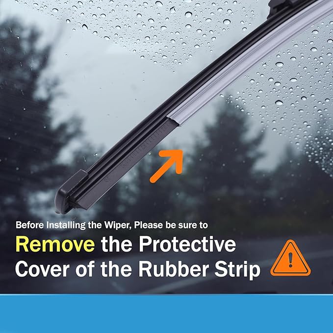 Windshield Wiper Blades for Ford Bronco 2021 2022 2023 2024 2025-17" + 17" + 8" Rear - Complete Set of 3 Front and Back Replacement Wipers - All Weather Performance