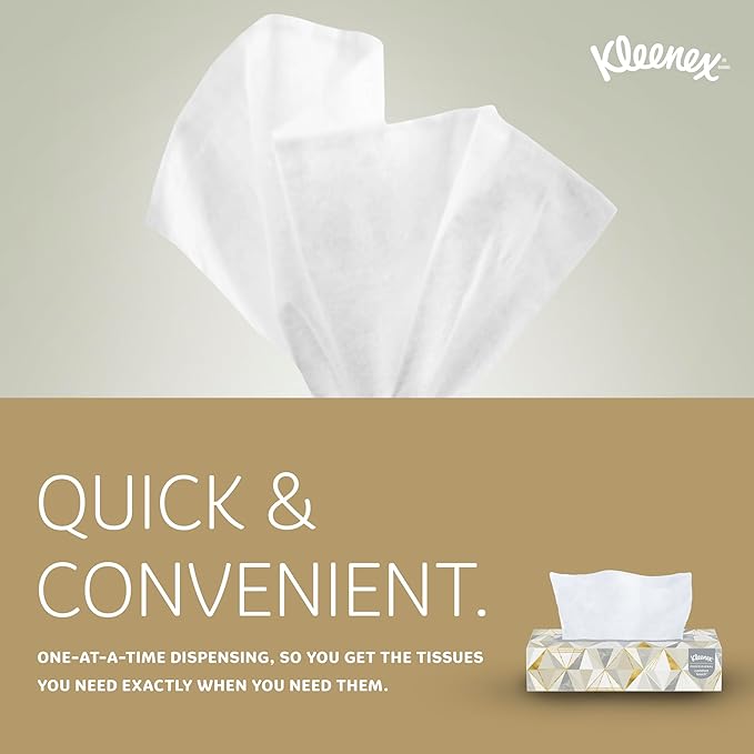 Kleenex Professional Facial Tissue, Bulk (21606), 2-Ply, White, Flat Boxed Format, Designed for Business (125 Tissues/Box, 48 Boxes, 6,000 Sheets/Case)
