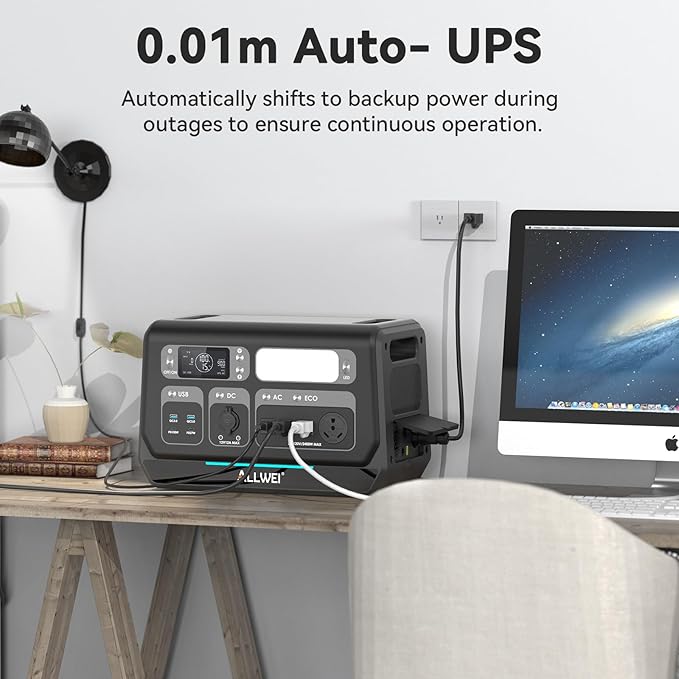 ALLWEI 2400W Portable Power Station (Surge 4800W) with 1x400W Solar Panel and 1x2048Wh Expansion Battery B200PRO Included, 4 AC Outlet, Home Battery Backup Generator for RV Camping Emergency Outdoor