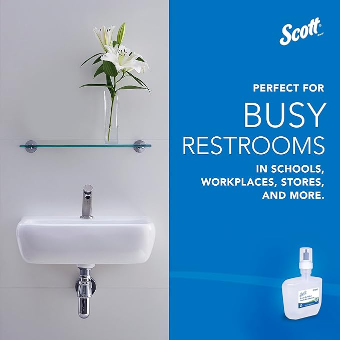 Scott Professional Green Certified Foam Hand Soap (91591), 1.2 L, Foaming, Clear, No Fragrance Added, Ecologo, NSF E-1 Rated, Automatic Refills (2 Bottles)