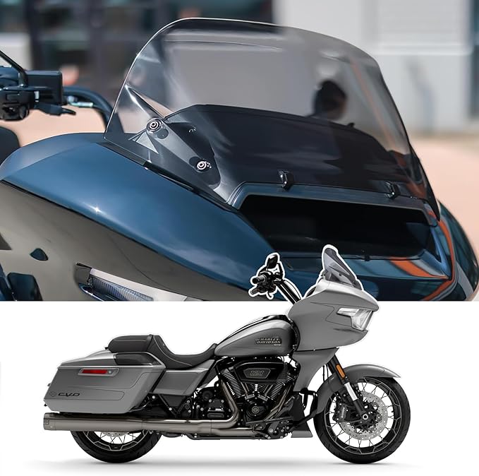 12" Wave Windshield Windscreen Compatible for Harley Road Glide CVO/SE FLTRXSE 2023 2024 FLTRX 2024 CVO ST FLTRXSTSE 2024 for 2023 2024 Road Glide Accessories, Smoke