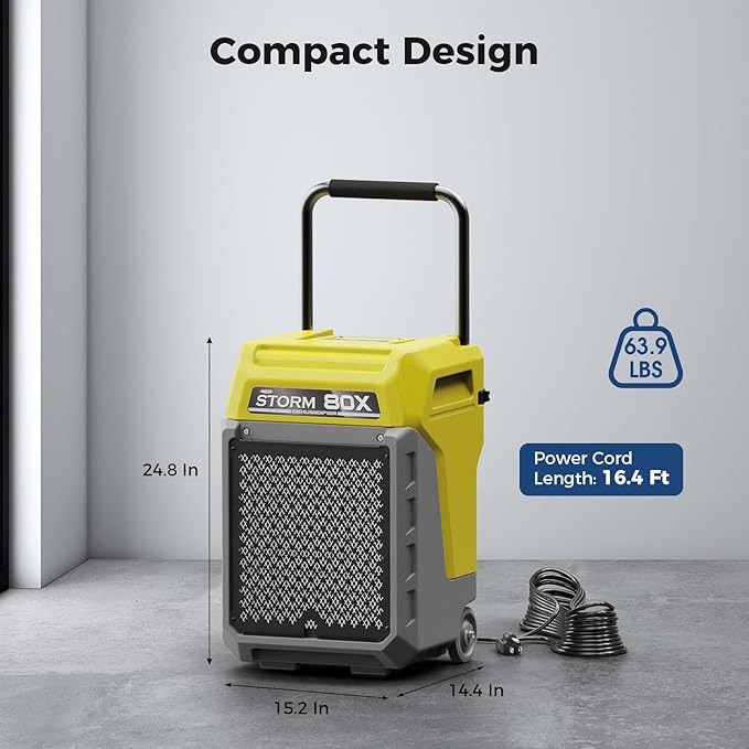 ALORAIR 170 Pints LGR Commercial Dehumidifier with Pump & Drain Hose, Portable Insutrial Dehumidifier for Basments, Home, Job Sites, Fit for 2,100 Sq.Ft Space with Wheels