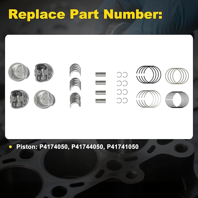 G4KJ Engine Rebuild Kit Timing Chain Kit with VVT Gear Piston Kit Fit for Kia Optima Sorento Sportage 2.4L 2011-2018 Fit for Hyundai Sonata Santa fe Tucson 2.4L 2011-2020 24350-2G750 243212G111