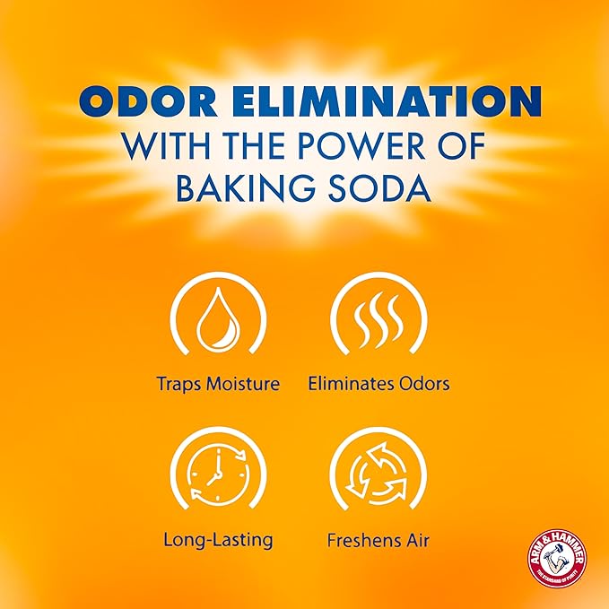 Arm & Hammer Clean Burst Moisture Absorber and Odor Eliminator Tubs, 14 oz, 3 Pack, Attract and Trap Excess Moisture, Eliminate Musty Odors, Convenient and Effective, White