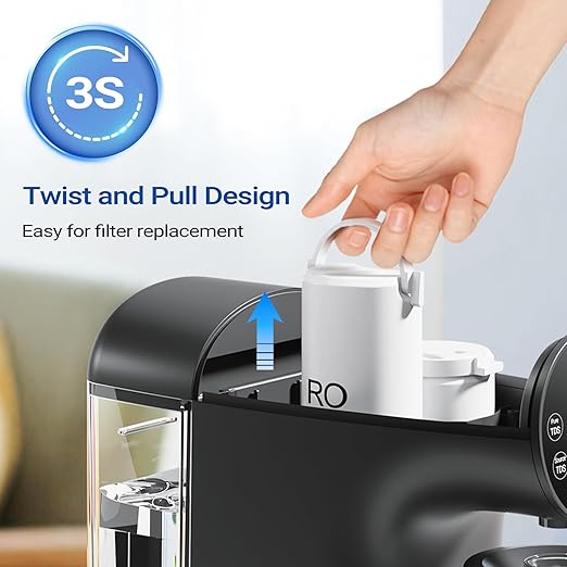 Ecoviva Countertop Reverse Osmosis System RO Water Filter, 5-Stage Filtration, Real-time TDS Monitor, BPA Free, 3:1 Pure to Drain, Indoor No Installation Desktop Portable Water Purifier, White