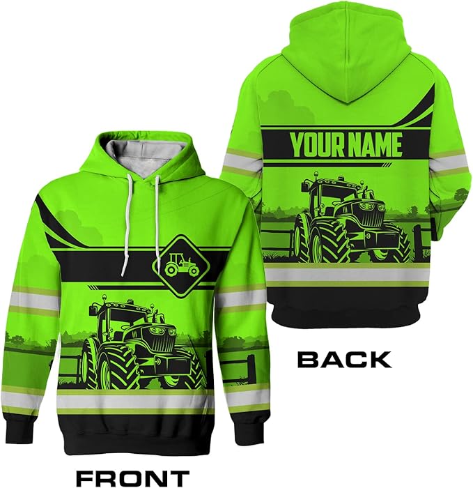 Matedecor High Visibility Hi Vis Hoodie for Men - Jobs Collection Custom Name Class 3 Reflective Safety Workwear