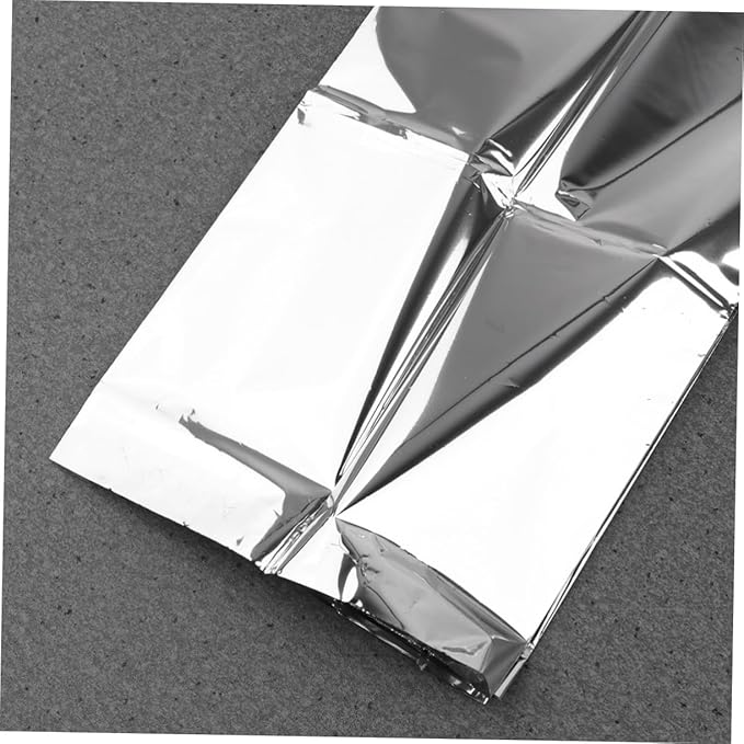 5pcs Emergency Survival Blanket Silver Reflective Insulated Rescue Blankets for Outdoor Camping Hiking First Aid Warmth Retention