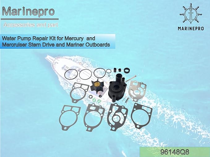96148Q8 Water Pump Repair Kit for Mercury and Mercruiser Stern Drive and Mariner Outboards 75-225HP
