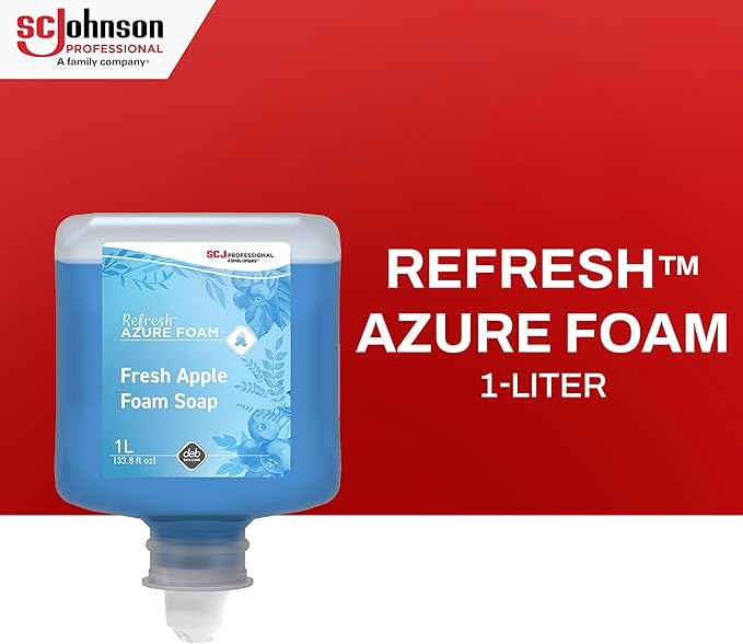 SC Johnson Professional Refresh Azure Foam, Foam Hand Wash, Foaming Hand Soap, 1 Liter Cartridge, 2 Count, for Professional Use Only