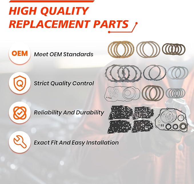 6F35 Transmission Master Rebuild Kit, Compatible with Escape 2009-2017, Explorer 2012-2015, Fusion 2010-2017, MKC Edge Tribute Mariner, Automotive Rebuild Overhaul Kit with Seals Replaces Part