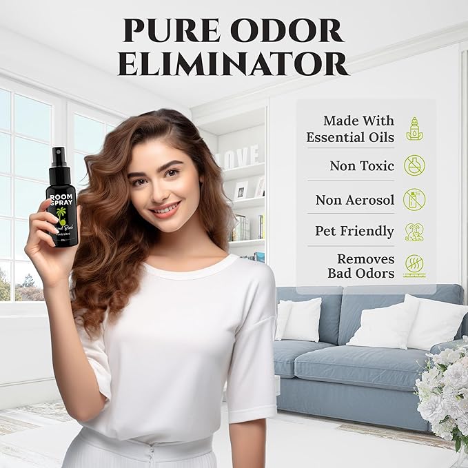 605Products Room & Air Freshener Spray - Long Lasting Odor Eliminator with Essential Oils, Home Fragrance Supplies - Coconut Beach (3-Pack)
