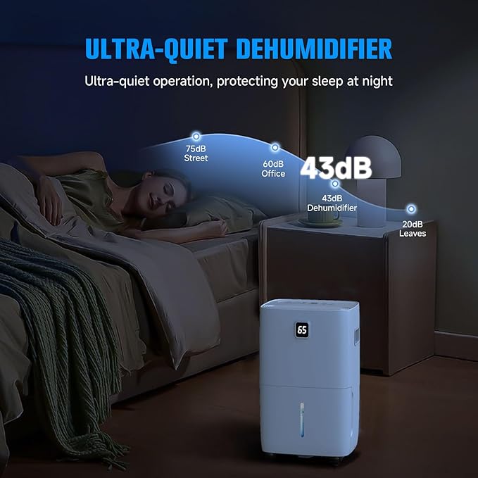 2025 Energy Star Dehumidifier 80 Pints for up to 5000 Sq.Ft, Basement & Large Room Moisture Removal with Drain Hose & 3 Modes, for Home, Bedroom, Bathroom, Garage