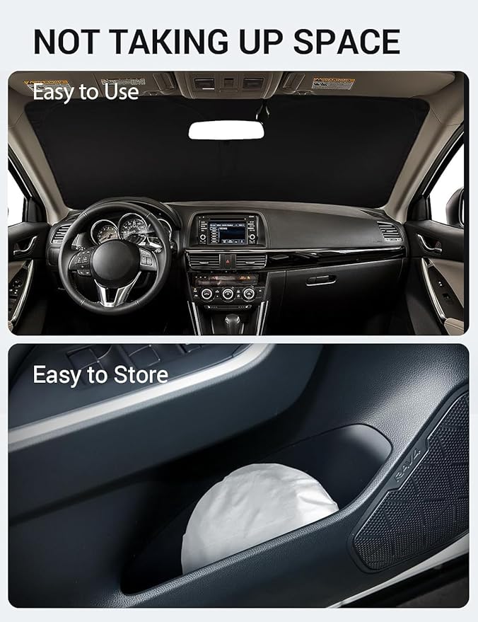 Proadsy 2025 Upgrade Windshield Sun Shade Custom Fit Mazda CX-5 2013 2014 2015 2016 CX5 Front Sunshade Protector Foldable Sun Visor Blocks UV Rays Keep Car Cooler
