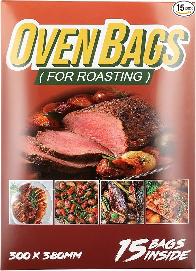 15Count Cooking Roasting Bags Suitable Size (12 x 15 Inch) Oven for Chicken Meat Fish and Vegetable