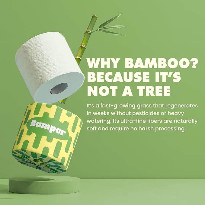 Bamboo Toilet Paper, 3-Ply & 380 Sheets, Soft & Strong Organic Bath Tissue, Chemical-Free & Hypoallergenic, Septic Safe, PFAS-Free, Tree-Free Bathroom Tissue (24 Extra-Large Rolls)
