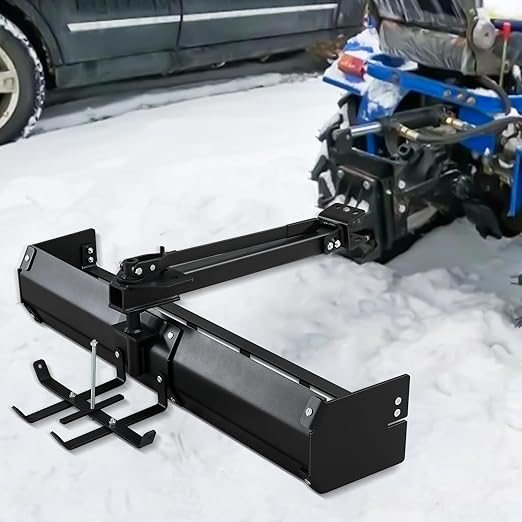 Tractor Sleeve Hitch Tow Behind Box Scraper with Screws and Pins, Scraper Steel Powder Black Coated, Fit for ATV UTV, for Gravel, Snow, Landscaping and Other Uses,42"