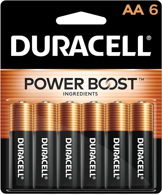Duracell Coppertop AA Batteries with Power Boost Ingredients, 6 Count Pack Double A Battery with Long-lasting Power, Alkaline AA Battery for Household and Office Devices