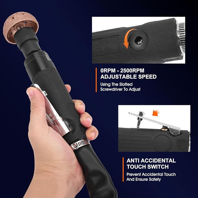 Air Tire Repair Polish Patch Tools, 2500RPM Air Tire Buffer Tire Patch Kit with Tungsten Steel Head for Tire Maintenance Polishing Grinding Repair