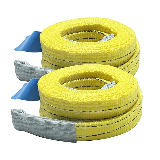 2-Pack 3"×13ft Lifting Sling, Heavy-Duty Polyester Strap, 6600 lbs Capacity, 5:1 Safety Factor, Eye-to-Eye Web Sling for Recovery, Construction & Marine Use