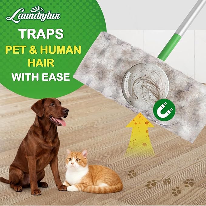Heavy Duty Dry Sweeping Cloths Refills Compatible with Swiffer Sweeper, Multi Surface Pet Dry Pads Refill, Floor Cleaner for Dust, Hair, Dirt, Disposable Duster Mop Pad - 100 Count