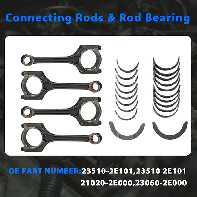 G4NB 1.8L Engine Overhaul Rebuild Kit w/Gasket Set Timing Chain Kit w/VVT Sprocket Crankshaft Con-Rod Piston Kit Fit For Hyundai Elantra 2012-2016 IX35 2013-2015 Kia Forte 2014-2015 23110-2E711